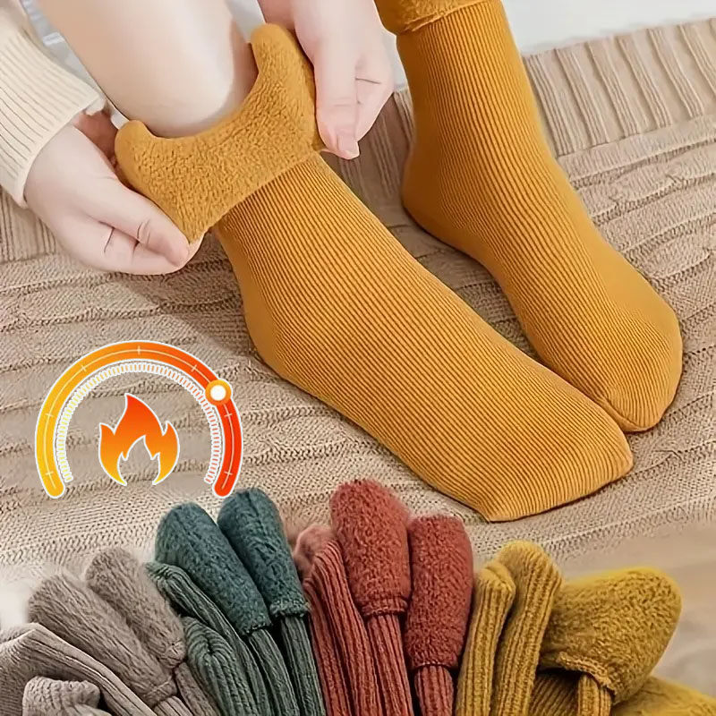 Thermal Sock Winter - 1-4Pairs Thick Fleece Lined Winter Socks