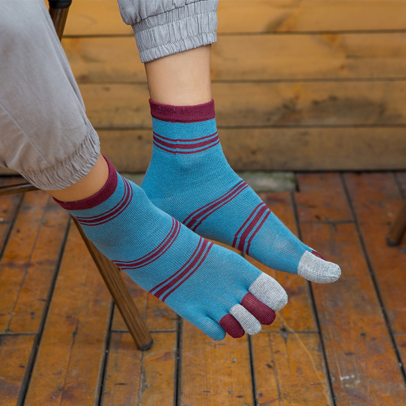1/5 Pairs Men Striped Five Toe - đánh giá và giá Toe Sock Split